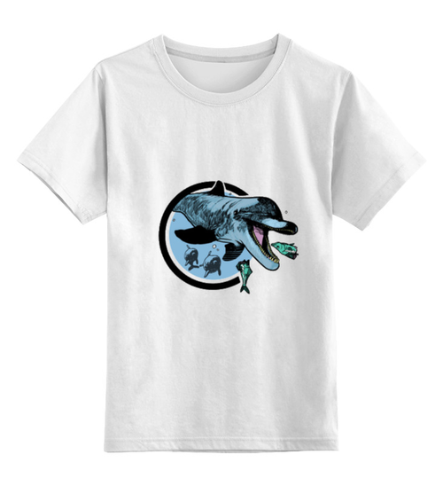 Заказать детскую футболку в Москве. Детская футболка классическая унисекс Дельфин от YellowCloverShop - готовые дизайны и нанесение принтов.