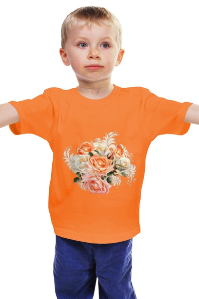 Заказать детскую футболку в Москве. Детская футболка классическая унисекс Чайная роза от Ирина - готовые дизайны и нанесение принтов.