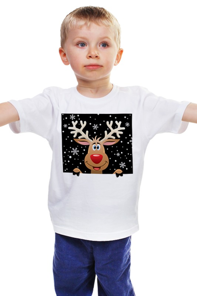 Заказать детскую футболку в Москве. Детская футболка классическая унисекс Олень от Виктор Гришин - готовые дизайны и нанесение принтов.