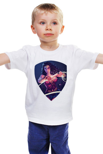 Заказать детскую футболку в Москве. Детская футболка классическая унисекс Чудо-женщина от Jimmy Flash - готовые дизайны и нанесение принтов.