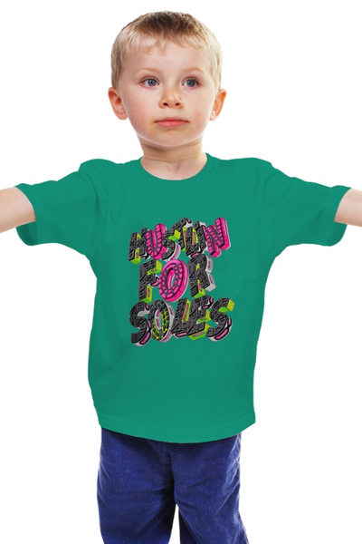 Заказать детскую футболку в Москве. Детская футболка классическая унисекс Hustlin for Soles  от ПРИНТЫ ПЕЧАТЬ  - готовые дизайны и нанесение принтов.