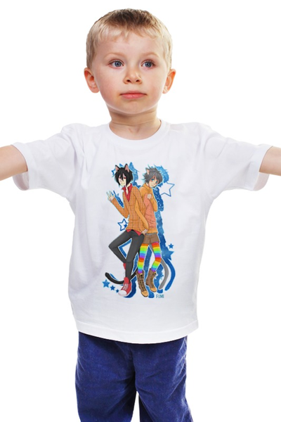 Заказать детскую футболку в Москве. Детская футболка классическая унисекс Nyan Cat & Tac Nayn T-shirt от fumi - готовые дизайны и нанесение принтов.