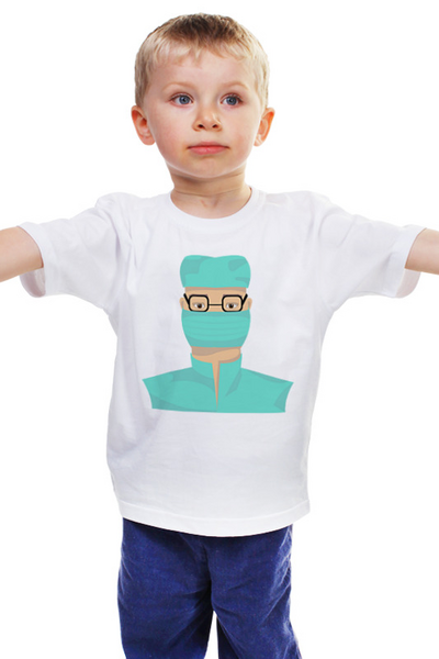 Заказать детскую футболку в Москве. Детская футболка классическая унисекс  Доктор в маске от Stil na yarkosti - готовые дизайны и нанесение принтов.