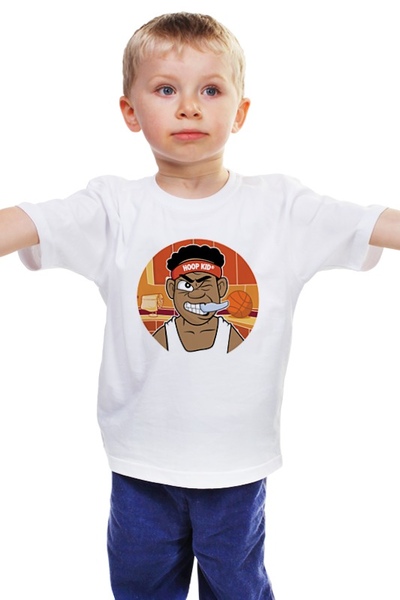 Заказать детскую футболку в Москве. Детская футболка классическая унисекс Баскетболист от fanart - готовые дизайны и нанесение принтов.