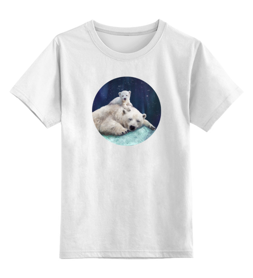Заказать детскую футболку в Москве. Детская футболка классическая унисекс Белые медведи от printik - готовые дизайны и нанесение принтов.