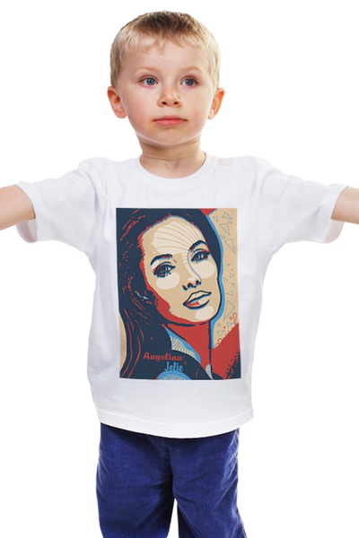 Заказать детскую футболку в Москве. Детская футболка классическая унисекс Анджелина Джоли от qwere - готовые дизайны и нанесение принтов.