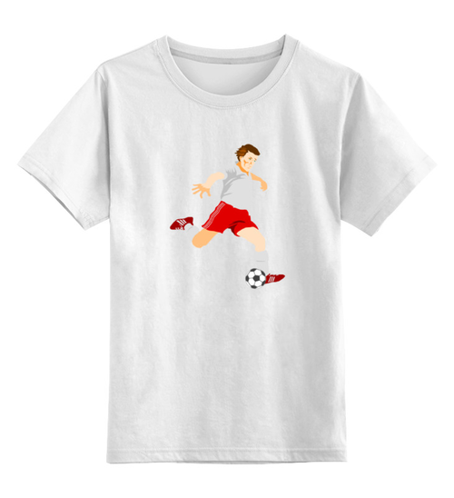 Заказать детскую футболку в Москве. Детская футболка классическая унисекс Футболист от ПРИНТЫ ПЕЧАТЬ  - готовые дизайны и нанесение принтов.