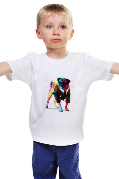 Заказать детскую футболку в Москве. Детская футболка классическая унисекс Мопс в черном от scrat29@yandex.ru - готовые дизайны и нанесение принтов.