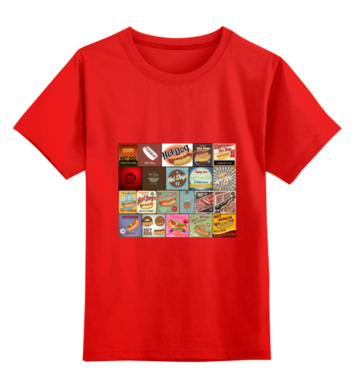Заказать детскую футболку в Москве. Детская футболка классическая унисекс Hot Dog от Виктор Гришин - готовые дизайны и нанесение принтов.
