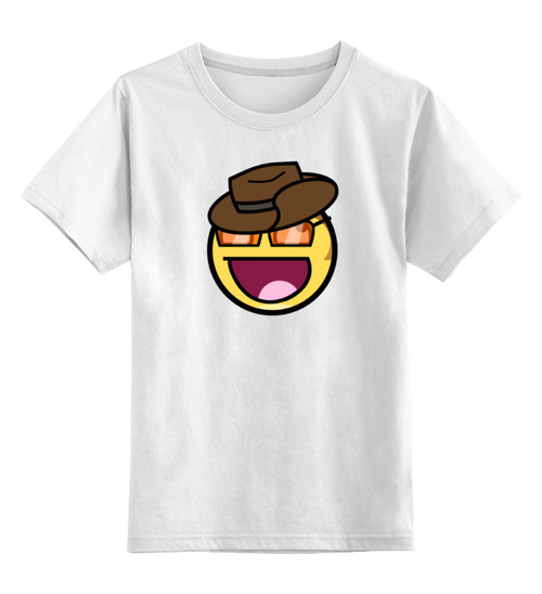 Заказать детскую футболку в Москве. Детская футболка классическая унисекс Смайлик  от aleks_say - готовые дизайны и нанесение принтов.