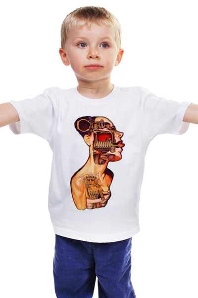 Заказать детскую футболку в Москве. Детская футболка классическая унисекс Женщина машина от Vinli.shop  - готовые дизайны и нанесение принтов.