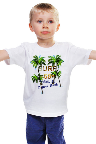 Заказать детскую футболку в Москве. Детская футболка классическая унисекс SURF 68 от сергей дудников - готовые дизайны и нанесение принтов.