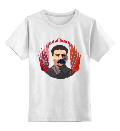 Заказать детскую футболку в Москве. Детская футболка классическая унисекс Сталин  от Картинки на грудь - готовые дизайны и нанесение принтов.