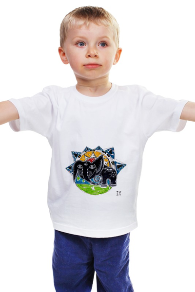 Заказать детскую футболку в Москве. Детская футболка классическая унисекс Слоник от Elena Vasilchenko - готовые дизайны и нанесение принтов.