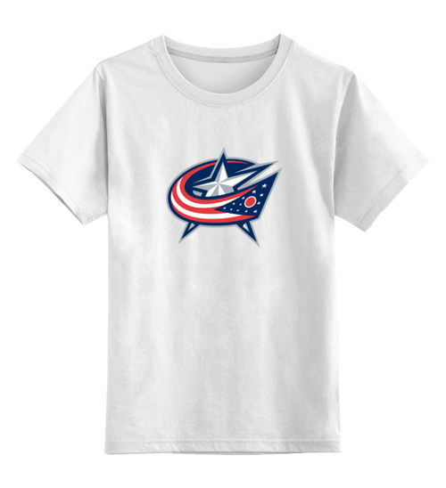 Заказать детскую футболку в Москве. Детская футболка классическая унисекс Columbus Blue Jackets / NHL USA от KinoArt - готовые дизайны и нанесение принтов.