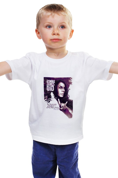 Заказать детскую футболку в Москве. Детская футболка классическая унисекс Ronnie James Dio от Fedor - готовые дизайны и нанесение принтов.