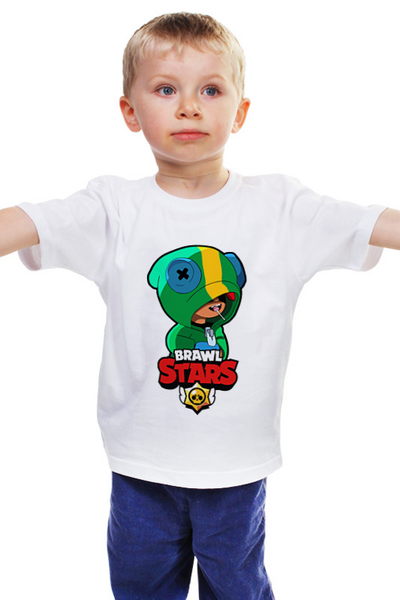 Заказать детскую футболку в Москве. Детская футболка классическая унисекс brawl stars leon от procto  - готовые дизайны и нанесение принтов.