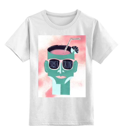 Заказать детскую футболку в Москве. Детская футболка классическая унисекс Summer Drunk от zlataziva - готовые дизайны и нанесение принтов.