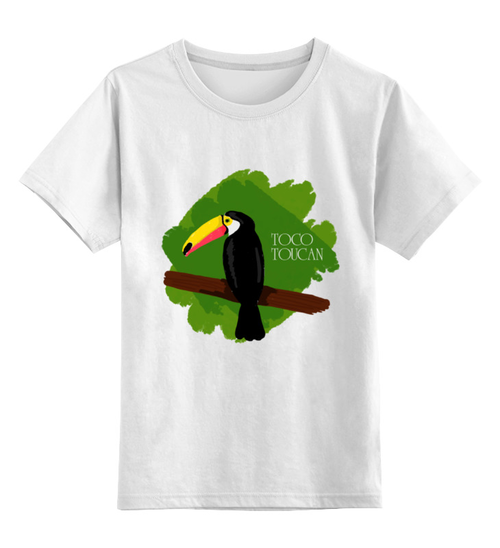 Заказать детскую футболку в Москве. Детская футболка классическая унисекс Тукан от BeliySlon - готовые дизайны и нанесение принтов.