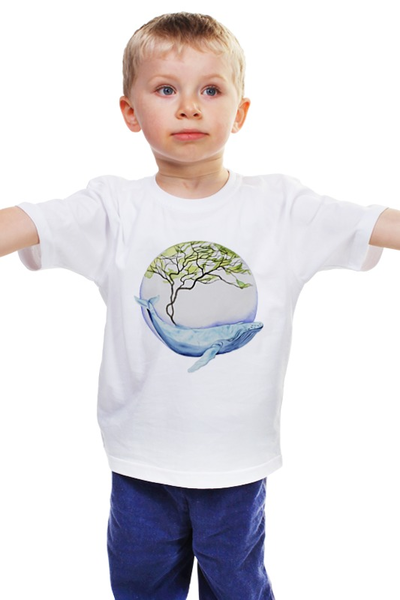 Заказать детскую футболку в Москве. Детская футболка классическая унисекс кит от sleeping_ocean - готовые дизайны и нанесение принтов.