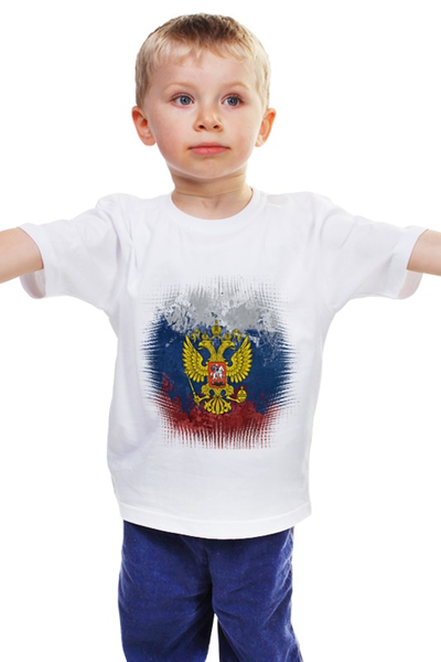 Заказать детскую футболку в Москве. Детская футболка классическая унисекс Патриотическая от denis01001 - готовые дизайны и нанесение принтов.
