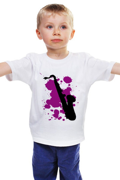 Заказать детскую футболку в Москве. Детская футболка классическая унисекс saxophone от la_infernale - готовые дизайны и нанесение принтов.