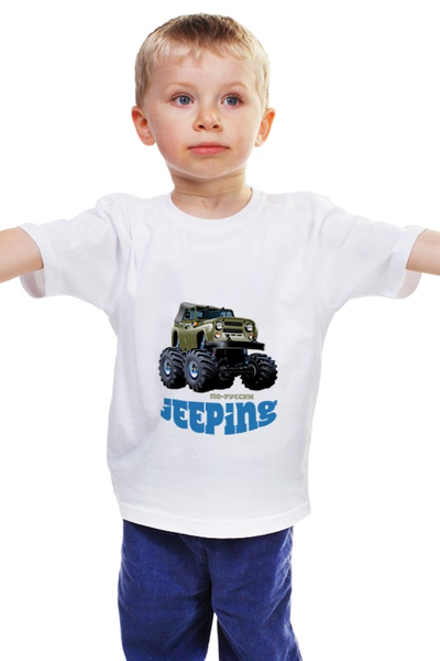 Заказать детскую футболку в Москве. Детская футболка классическая унисекс Jeeping от kreed - готовые дизайны и нанесение принтов.