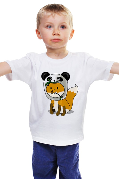 Заказать детскую футболку в Москве. Детская футболка классическая унисекс Лисенок панда от Little Pets - готовые дизайны и нанесение принтов.