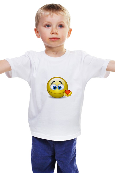Заказать детскую футболку в Москве. Детская футболка классическая унисекс "Smiley" от Abstractiya - готовые дизайны и нанесение принтов.