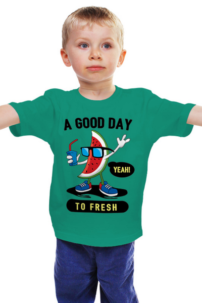 Заказать детскую футболку в Москве. Детская футболка классическая унисекс Арбуз от nadegda - готовые дизайны и нанесение принтов.