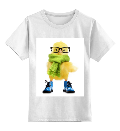 Заказать детскую футболку в Москве. Детская футболка классическая унисекс Модный цыпленок от kenny - готовые дизайны и нанесение принтов.