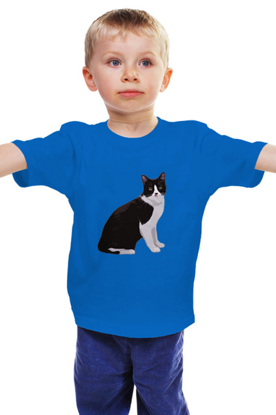 Заказать детскую футболку в Москве. Детская футболка классическая унисекс Кошка от BAD OWL - готовые дизайны и нанесение принтов.