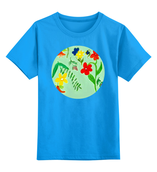 Заказать детскую футболку в Москве. Детская футболка классическая унисекс Детская Летние цветы от mrs-snit@yandex.ru - готовые дизайны и нанесение принтов.