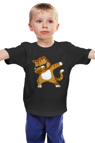 Заказать детскую футболку в Москве. Детская футболка классическая унисекс Кот Танцует Дэб от MariYang  - готовые дизайны и нанесение принтов.