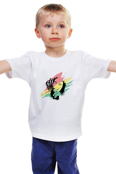 Заказать детскую футболку в Москве. Детская футболка классическая унисекс Боб Марли Арт от MariYang  - готовые дизайны и нанесение принтов.