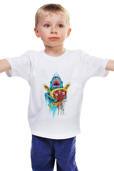 Заказать детскую футболку в Москве. Детская футболка классическая унисекс Акула от YellowCloverShop - готовые дизайны и нанесение принтов.