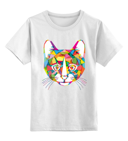 Заказать детскую футболку в Москве. Детская футболка классическая унисекс Кот (Cat) от fanart - готовые дизайны и нанесение принтов.