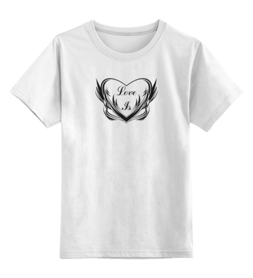 Заказать детскую футболку в Москве. Детская футболка классическая унисекс Любовь это. от Дамир Галлямов - готовые дизайны и нанесение принтов.