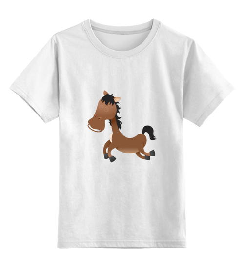 Заказать детскую футболку в Москве. Детская футболка классическая унисекс Лошадь от Zamula - готовые дизайны и нанесение принтов.