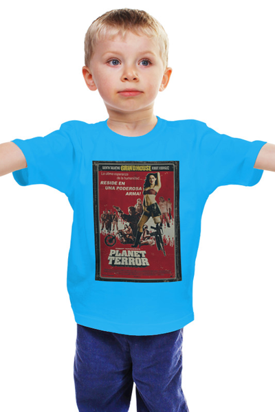 Заказать детскую футболку в Москве. Детская футболка классическая унисекс Planet Terror от KinoArt - готовые дизайны и нанесение принтов.