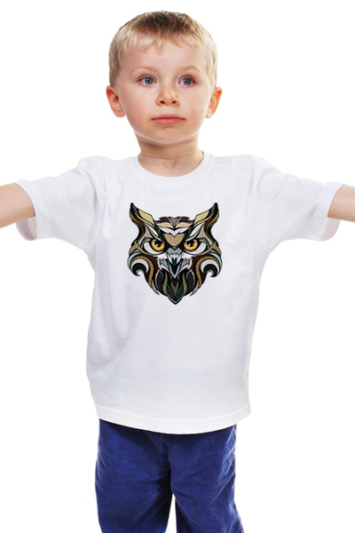 Заказать детскую футболку в Москве. Детская футболка классическая унисекс Сова (Owl) от oldman - готовые дизайны и нанесение принтов.