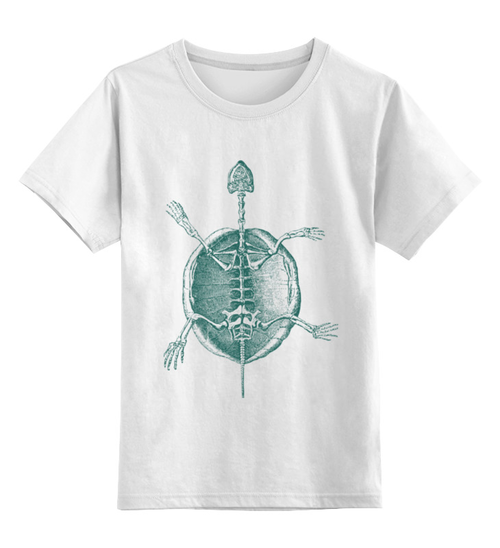 Заказать детскую футболку в Москве. Детская футболка классическая унисекс Скелет черепахи от BeliySlon - готовые дизайны и нанесение принтов.