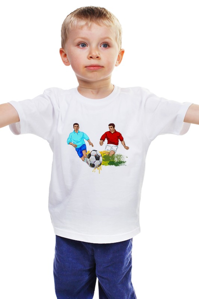 Заказать детскую футболку в Москве. Детская футболка классическая унисекс Футболисты от ПРИНТЫ ПЕЧАТЬ  - готовые дизайны и нанесение принтов.