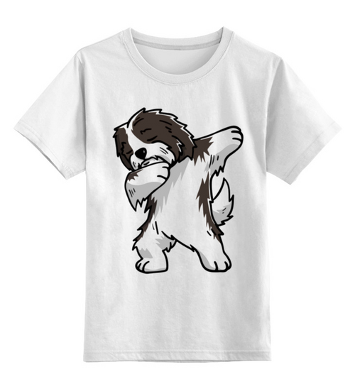 Заказать детскую футболку в Москве. Детская футболка классическая унисекс Собака Танцует Дэб от MariYang  - готовые дизайны и нанесение принтов.
