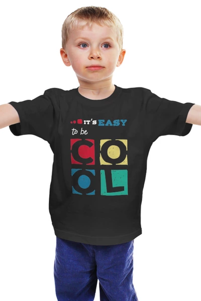 Заказать детскую футболку в Москве. Детская футболка классическая унисекс "ЛЕГКО БЫТЬ КРУТЫМ" от cooldesign  - готовые дизайны и нанесение принтов.
