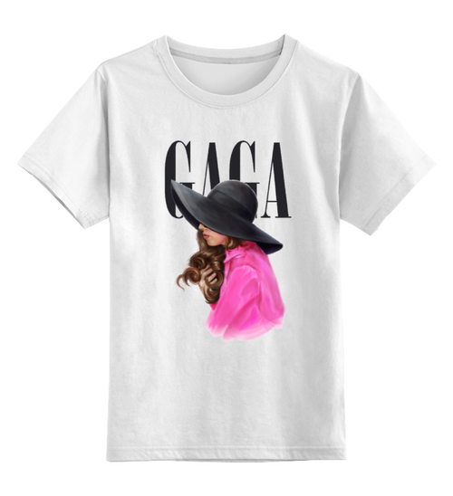 Заказать детскую футболку в Москве. Детская футболка классическая унисекс lady gaga in purple от Анна Андреева - готовые дизайны и нанесение принтов.