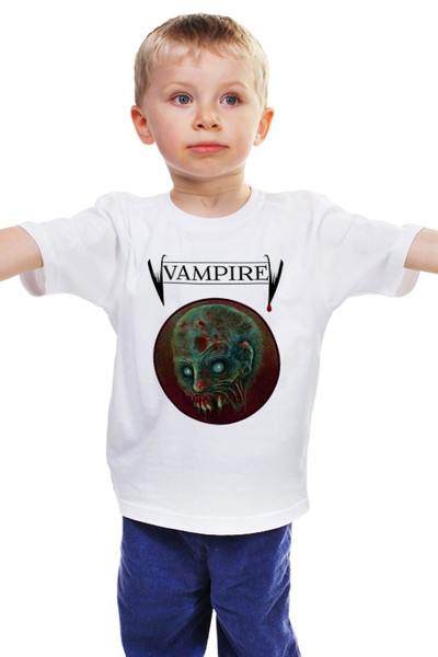 Заказать детскую футболку в Москве. Детская футболка классическая унисекс Вампир от Leichenwagen - готовые дизайны и нанесение принтов.