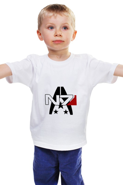 Заказать детскую футболку в Москве. Детская футболка классическая унисекс Mass Effect N7 от BURNSHIRTS - готовые дизайны и нанесение принтов.