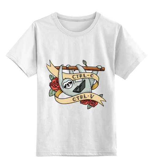Заказать детскую футболку в Москве. Детская футболка классическая унисекс Ctrl+c от Алиса Лавник - готовые дизайны и нанесение принтов.