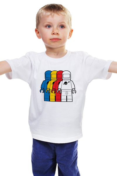 Заказать детскую футболку в Москве. Детская футболка классическая унисекс Космонавт Лего от fanart - готовые дизайны и нанесение принтов.